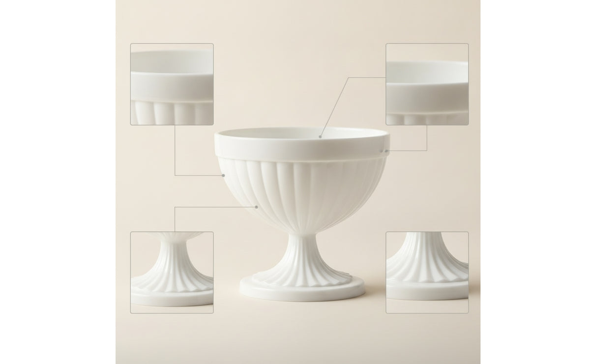 Floral Vase with Pedestal Fluted Decorative Vase Classic for Weddings, Florists