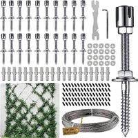 Stainless Steel Trellis Cable Set Heavy Duty Climbing Plant Wire Kit Easy to Install Vine Support Cable Hardware for Outdoor Garden, Patio