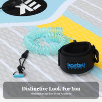 Coiled Stand-up Paddleboard Leash Stretchable Coiled Surf Leash Heavy Duty Paddleboard Rope for Paddlers, Surfers, Surfing, Water Sports