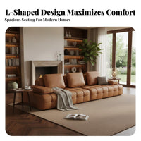 angled configurationd Sofa real leather Living Room Furniture Italian design & appearance Sectional Couch for Interior Designers, Homeowners, Villa, Lounge Area, Small areas