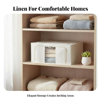cleanable foldable textile Box Reinforced Handles Lidded textile Box with transparent panel Large Capacity Closet Organizer particlesresistant Lid for Students, households, Families, Bedroom, Dorm Room, Under Bed