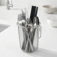 Chopstick Holder and Stainless Steel Holder, Freestanding Single Compartment Cutlery Organizer and Cutlery Drainer for Modern Kitchen Countertop