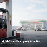 Heavy-Duty Fire Fighting Sandbox Rust-Proof Outdoor Emergency Storage Box Resistant Stainless Steel Utility Chest on Wheels Reinforced Structure for Construction Site Managers, Gas Stations, Underground Garages, Warehouses, Public Areas