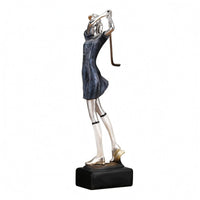 Golfer Figurine Dark Foundation Tabletop Golfer Contemporary Home Decor for Golfers, Office Display