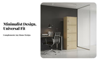 Minimalist design 5-Tier Cabinet with Doors Modern Design Multi-Shelf Cabinet with Doors Enclosed Shelving Floor Cupboard Large Capacity for Organizers, Office Workers, Bedroom, Study Room, Kitchen, Bathroom