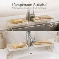 Kitchen Bathroom Faucet Storage Rack Wall-Mounted Organizer Shelf No-Drill