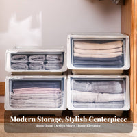 Front-Opening Stackable Box adaptable Storage container casters for Mobility