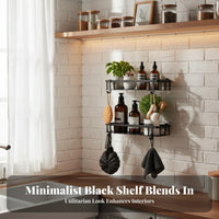 2-Tier Basket Rack Drill Installation Wall Shelf Draining Design Household Storage for Homeowners, RV Owners, Washroom, Kitchen, Dorm Room