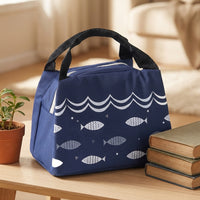 Lunch Box and Insulated Lunch Bags for Women with Front Pocket, Large Cool Bag for Camping BBQ or Food Delivery, Handheld Polyester Food Bag