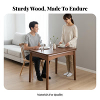 fold-downpanel Table Foldable Dining Furniture Walnut Finish Folding Design for Students, partners, Kitchen, morning meal area
