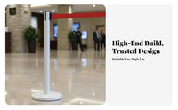 Retractable Belt Stanchion Heavy Duty Base Stainless Steel Stanchion Rust-Resistant Queue Line Barrier Post for Security Airports, Stations, Hotels