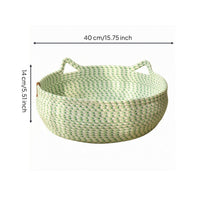 Raised Rim Basket Cat Bed Open Top Woven Cat Nest