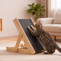 Adjustable Pet Scratching Board Foldable Cat Scratcher with Adjustable Height Standing Cat Scratcher  Wooden Frame for Cats, Small Dogs, Indoor