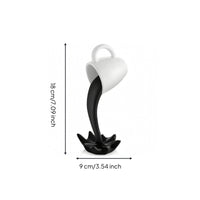 Cup with Pouring Stream Floating Desktop Ornament Glossy for Desk, Coffee Lovers
