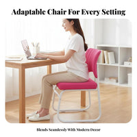 Comfortable Padding Ribbed Sled Base Chair Ergonomic Backrest Conference Seat Sturdy Frame Office Furniture Stackable Design for Students, Meeting Attendees, Patients, Game Room, Reception Area, Lobby