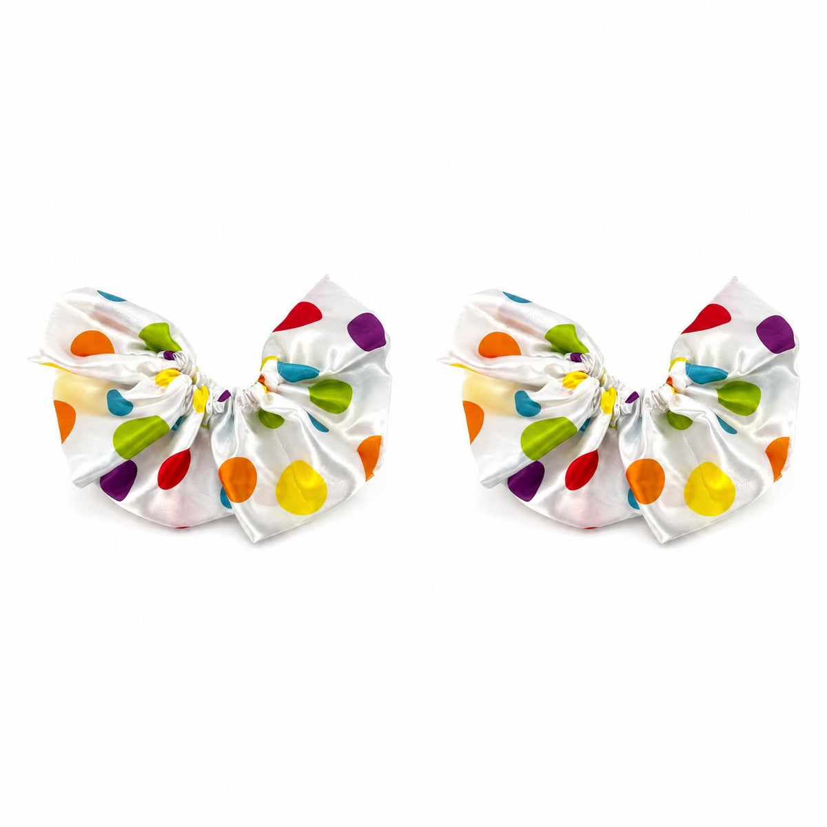 White Clown Sleeve Cuffs Shiny Puffed Ruffled Cuffs