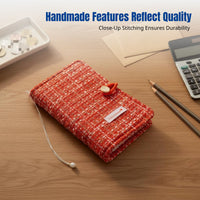 Kids Finance Ledger, Luxury-Inspired Money Organizer Notebook, Large Capacity, Refillable Binder, Cute Fabric Cover