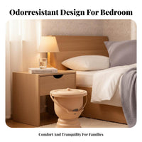 Lidded Commode container Anti-Odor Portable Toilet Reusable for Hospital, on-the-goers