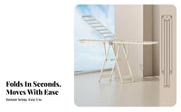 Indoor & externaldoor Use foldable Floor Drying Rack Foldable Clothes Airer stand-alonestanding Garment Stand Space-Saving for Apartment Dwellers, Homemakers, Balcony, Indoors, Small Spaces, Camping