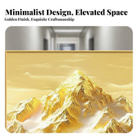 High Quality Print Golden Mountain Painting Inspiring Nature Scenery Golden Mountain Wall Art Ready to Hang Gold Summit Canvas Picture Aluminum Alloy Frame for New Homeowners, Interior Designers, Office Workers, Entrance Hall, Living Room, Hallway