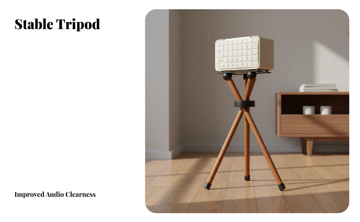 Shock-Absorbing Floor Speaker Stand Anti-Vibration Wooden Speaker Floor Stand High Load-Bearing Wooden Audio Mount Heavy Duty