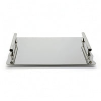 Mirror-Polished Serving Tray with Handles Decorative Stainless Steel Serving Tray Silver Platter Modern for Vanity