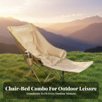 Sturdy Duty Highrear Moon Chair Integrated beverage Holder Adjustable Highrear Camp Recliner Padded Headrest Folding Lounger Oversized Wide Seat for Beachgoers, Outdoor aficionados, Camping, Fishing, Picnics, rearyard
