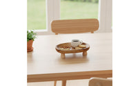 Compact Oval Tray with Legs Decorative Elevated Wooden Tray Elegant Smooth for Coffee Table