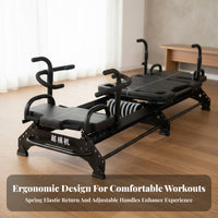 Reformer Elevated Combo Low-Impact Exercise Core Training Bed Studio Grade Pilates Reformer Bed for Home Gym Owners, Adults, Wellness Center