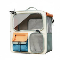 Large Capacity Feline Backpack Carrier Portable Feline Trolley Bag Breathable Mesh Wheeled Pet Backpack Telescoping Handle for Travel, Outdoor