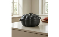 Pumpkin Roaster Cast Iron Roasting Pan with Lid Rustic Covered Roaster Pan for Oven, Kitchen