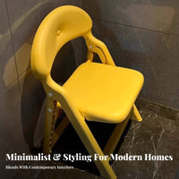 Foldable Shower Chair Space-Saving Collapsible Stool Waterproof for Seniors