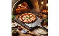 Pizza Peel with Folding Handle Rectangular Perforated Pizza Peel Lightweight for Ovens