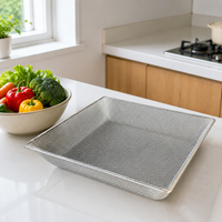 Soil Sifter, 2mm Mesh Galvanized Steel Sieve, 43x33x9-10cm Square Dirt Sifter for Gardeners, Sand & Gravel