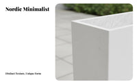 Nordic Design Floor Planter Minimalist Design Large Cement Planter Lightweight and Sturdy Rectangular Garden Plant Pot Container for Courtyard