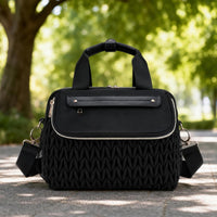 Diaper Bag with Changing Pad Organized Infant Carrier with Shoulder Strap Insulated Quilted Diaper Tote for Moms