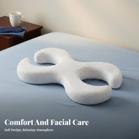 Reduces Facial Pressure Side Sleeper Beauty Pillow Slow Rebound Memory Foam C-Shaped Pillow Breathable Material for Sleeping, Bedroom