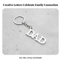 MOM DAD Keychain Parent Appreciation Day Gift Letter Zinc Alloy Alphabet Letter for Parents, Bag Decoration