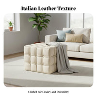 Cube Pouf Italian Design Ottoman Geometric Shape for Bedroom, Homeowners, Adults