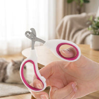 Nail Clippers and Stainless Steel Nail Scissors for Cat Grooming, Professional Dog Nail Clippers with a Safety Guard, Ergonomic Easy Grip Handle