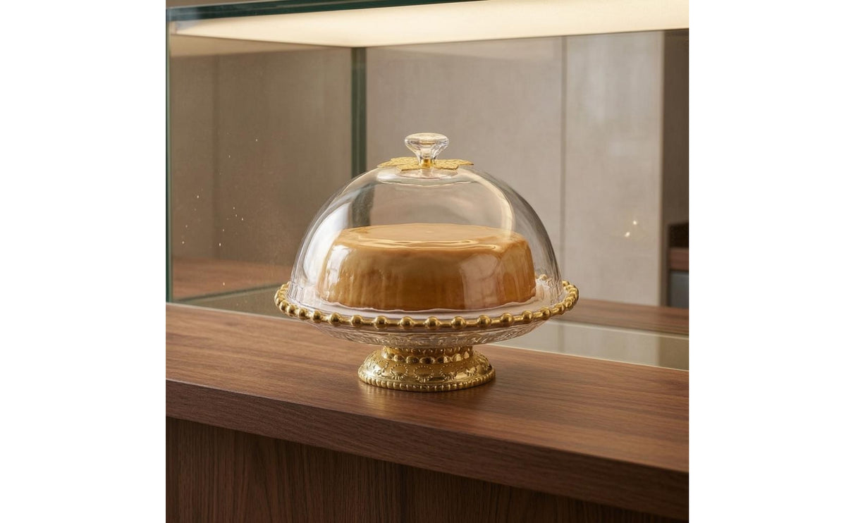 Transparent Dome Cake Stand Round Domed Dessert Display High Clearness Serving Platter for Afternoon Tea