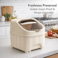 Rice Container Storage Measuring Cup Sealed, Rice Dispenser Container Cereal, Container Large Airtight Food, Food Grade Rice Dispenser