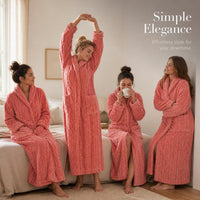 Women's Coral Fleece Ankle-Length Nightgown, Thickened Winter Loungewear