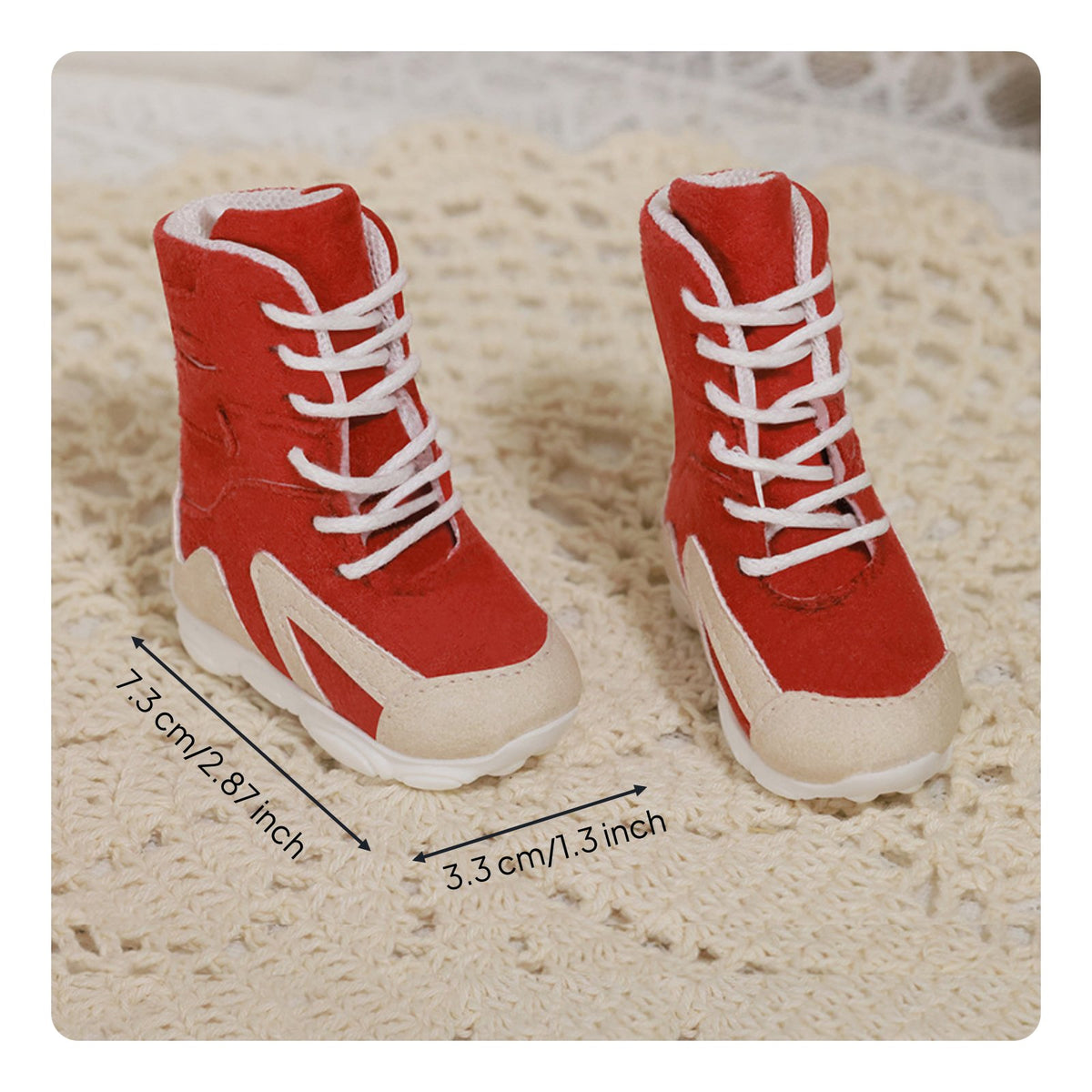 Lace-up Design 1/4 BJD Doll Shoes Easy to Wear Miniature High-Top Boots Lifelike Design