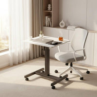 Sturdy Construction Rolling Bedside Computer Desk Space Saving Height Adjustable Laptop Table Mobile Standing Desk for Bedroom, Living Room