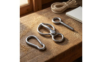 3 Pieces Stainless Steel Horse Tie Hardware Polished Silver Finish Threaded Eye Bolt Hinged Connector Coiled Snap Hook Rounded Loop for Stable, Post