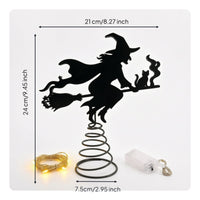 Spooky Witch Tree Topper Silhouette Witch Tree Topper with Spring Base Substitute Decoration Seasonal for Mantel Displays