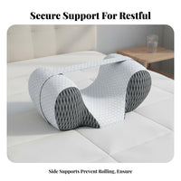 Posture Correction Pillow Memory Foam Roll-Resistant Pillow Ergonomic Design Wellness Product for Post-Surgery Patients, Elderly, Hospital