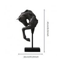 Horse Head Sculpture Rectangular Base Equine Accent Statue Stylized Design