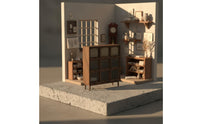 Miniature 9-Grid Storage Cabinet Multi-Scene Versatility Dollhouse Storage Cupboard Pre-Assembled Miniature Wooden Cupboard for Collectors
